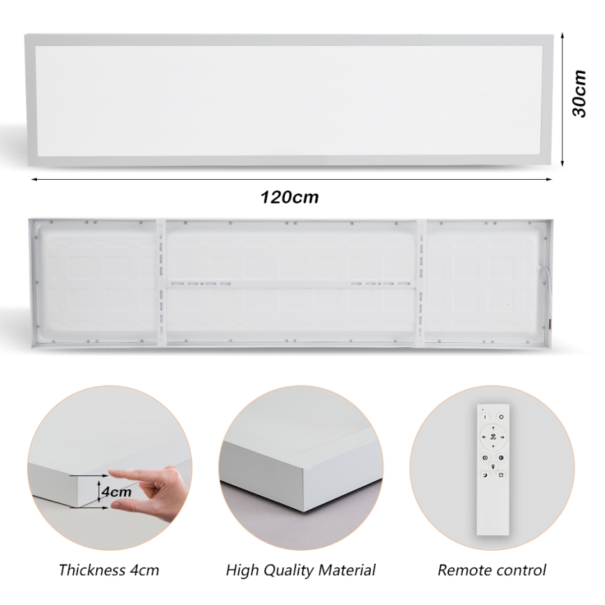 Brilagi - LED Prigušiva stropna svjetiljka za kupaonicu FRAME SMART LED/50W/230V 30x120 cm 3000-6000K IP44 bijela + daljinski upravljač