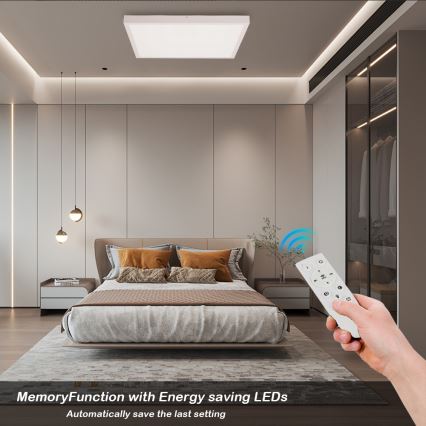 Brilagi - LED Prigušiva stropna svjetiljka za kupaonicu FRAME SMART LED/50W/230V 60x60 cm 3000-6000K IP44 bijela + daljinski upravljač