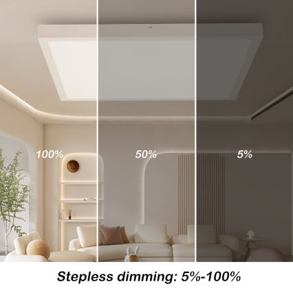 Brilagi - LED Prigušiva stropna svjetiljka za kupaonicu FRAME SMART LED/50W/230V 60x60 cm 3000-6000K IP44 bijela + daljinski upravljač