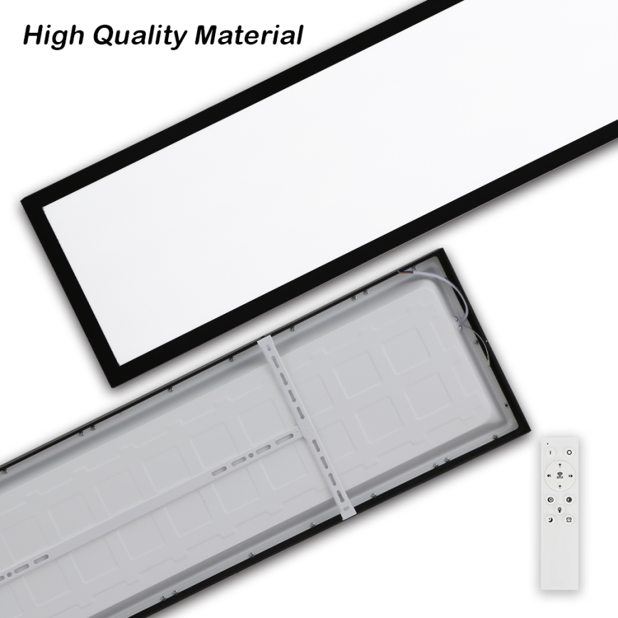 Brilagi - LED Prigušiva stropna svjetiljka za kupaonicu FRAME SMART LED/50W/230V 30x120 cm 3000-6000K IP44 crna + daljinski upravljač