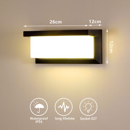 Brilagi - LED prigušiva vanjska zidna svjetiljka BRICKY 1xE27/6W/230V 2700-6500K IP54 crna
