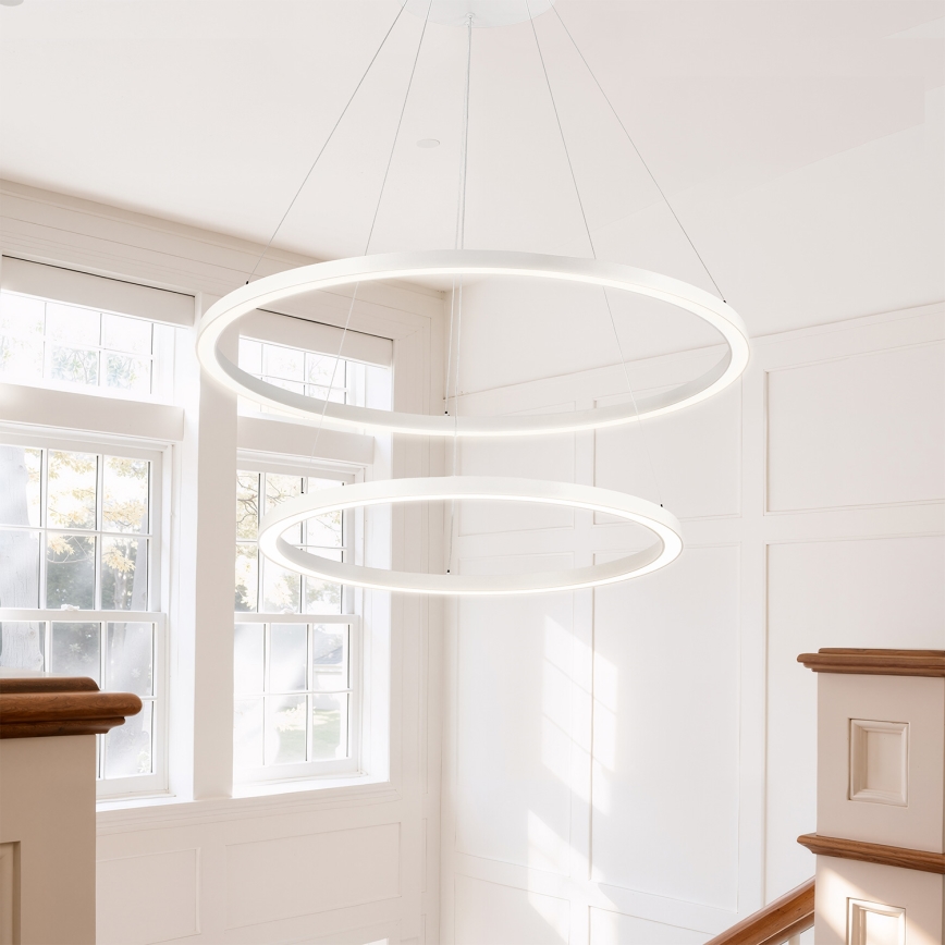 Brilagi - LED luster na sajli PORTOFINO s mogućnošću prigušivanja LED/98W/230V 3000-6000K Ø 80 cm bijela + daljinski upravljač