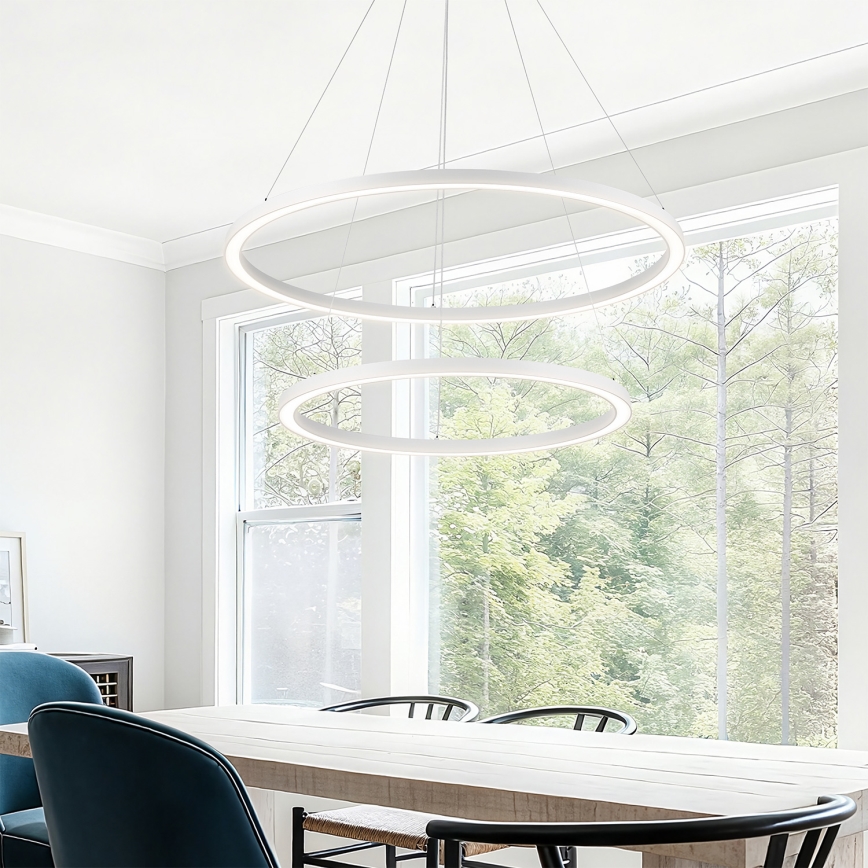 Brilagi - LED luster na sajli PORTOFINO s mogućnošću prigušivanja LED/98W/230V 3000-6000K Ø 80 cm bijela + daljinski upravljač