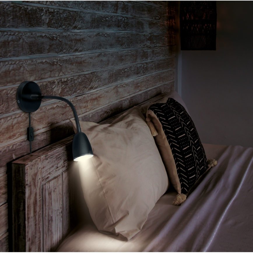 Brilagi - LED Prigušiva zidna lampica LED/4W/230V crna