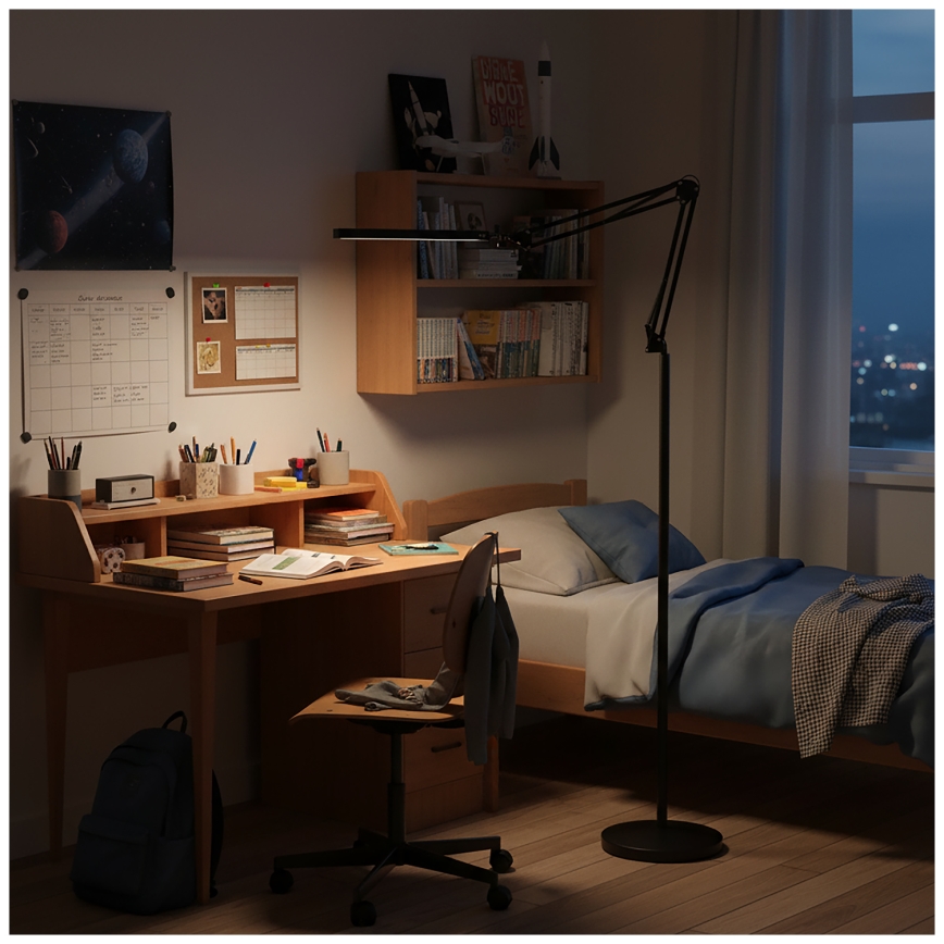 Brilagi - LED prigušivačka fleksibilna podna svjetiljka VARIO LED/14W/230V 3000-6000K 157 cm crna
