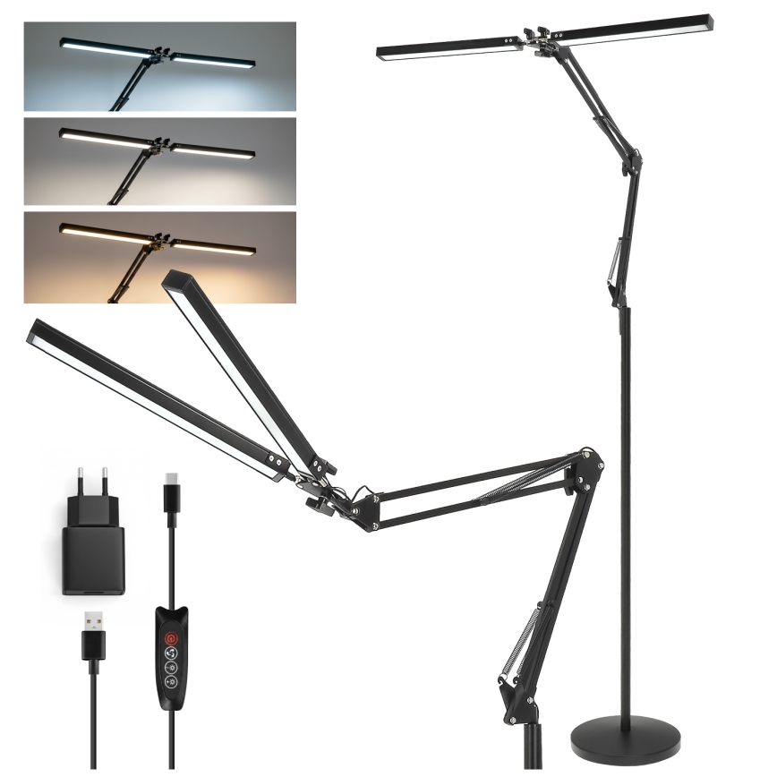 Brilagi - LED prigušivačka fleksibilna podna svjetiljka VARIO LED/14W/230V 3000-6000K 157 cm crna