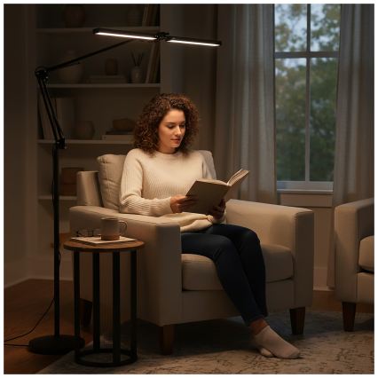 Brilagi - LED prigušivačka fleksibilna podna svjetiljka VARIO LED/14W/230V 3000-6000K 157 cm crna