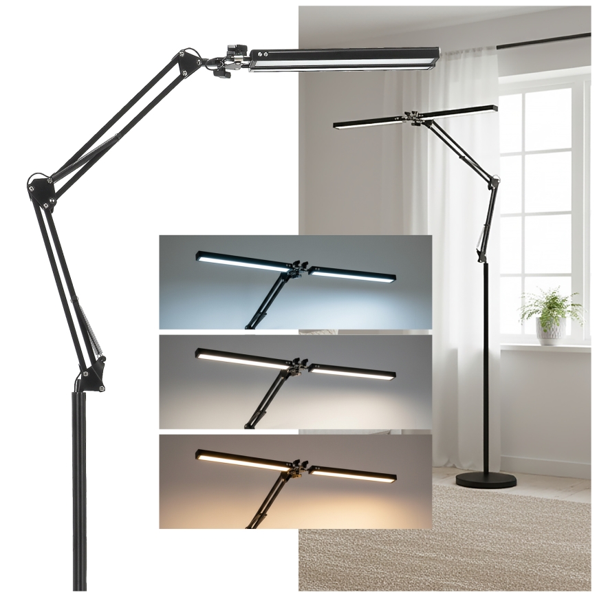 Brilagi - LED prigušivačka fleksibilna podna svjetiljka VARIO LED/14W/230V 3000-6000K 157 cm crna