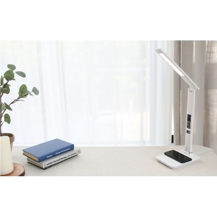 Brilagi - Stolna LED lampa s podesivom svjetlinom, bežičnim QI punjenjem i USB-om REGINA LED/8,5W/230V bijela