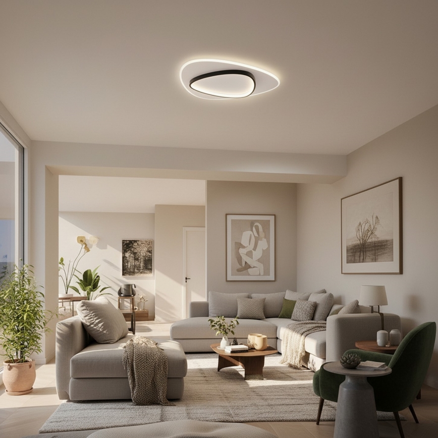 Brilagi - LED prigušiva stropna svjetiljka FLARE LED/70W/230V 3000-6000K 55x55 cm bijela/crna + daljinski upravljač