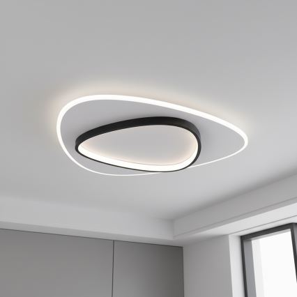 Brilagi - LED prigušiva stropna svjetiljka FLARE LED/70W/230V 3000-6000K 55x55 cm bijela/crna + daljinski upravljač