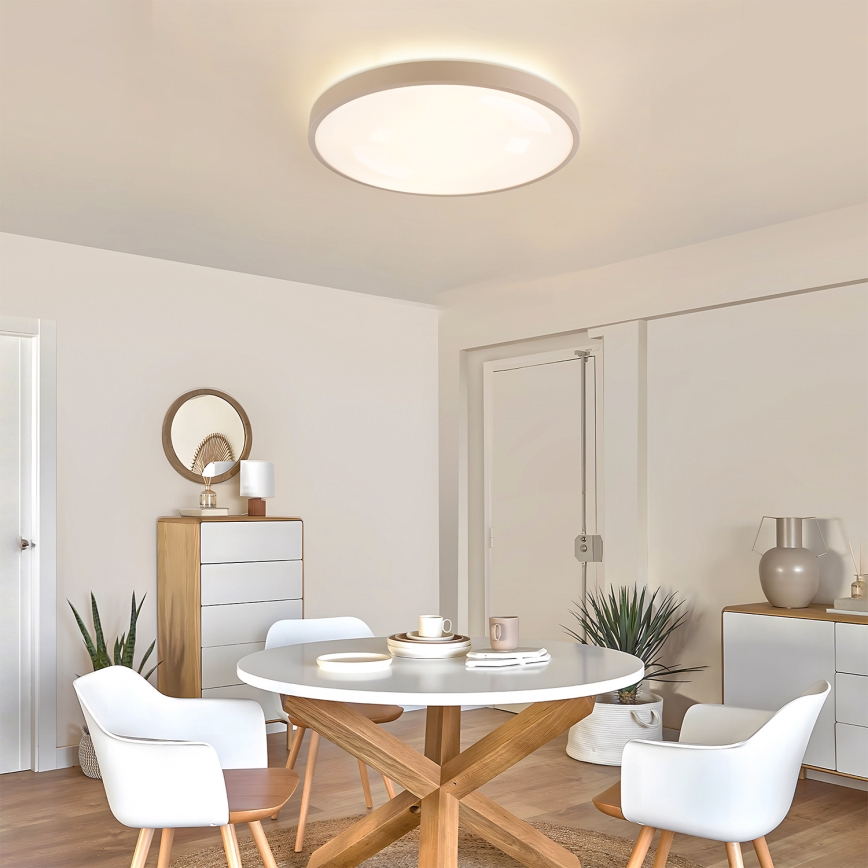 Brilagi - LED stropna svjetiljka s prigušivanjem GLASS POOL DOUBLE LED/60W/230V 3000-6000K 50 cm bež + daljinski upravljač