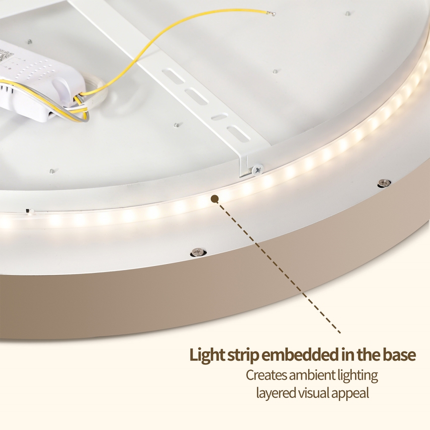 Brilagi - LED stropna svjetiljka s prigušivanjem GLASS POOL DOUBLE LED/60W/230V 3000-6000K 50 cm bež + daljinski upravljač