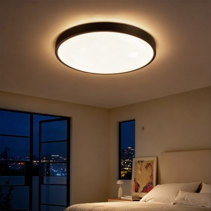 Brilagi - LED stropno svjetlo s prigušivanjem GLASS POOL DOUBLE LED/60W/230V 3000-6000K 50 cm crne boje + daljinski upravljač