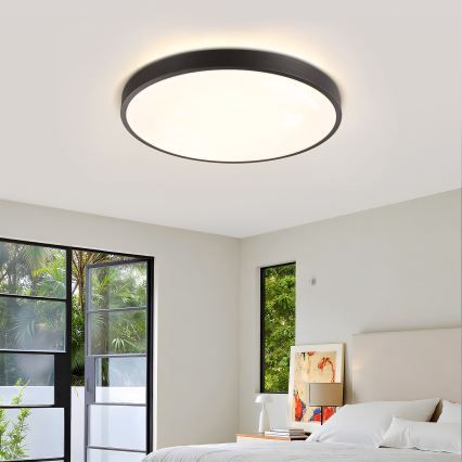 Brilagi - LED stropno svjetlo s prigušivanjem GLASS POOL DOUBLE LED/60W/230V 3000-6000K 50 cm crne boje + daljinski upravljač