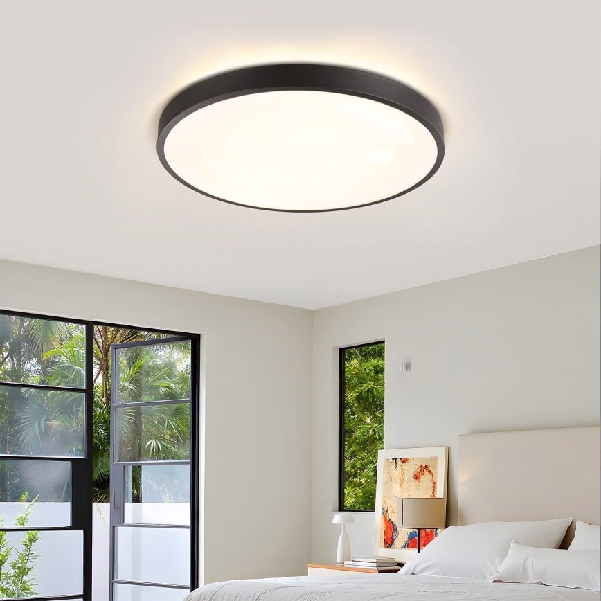 Brilagi - LED stropno svjetlo s prigušivanjem GLASS POOL DOUBLE LED/60W/230V 3000-6000K 50 cm crne boje + daljinski upravljač