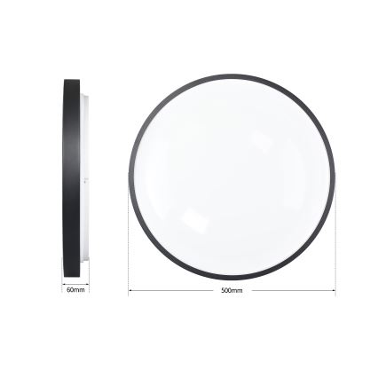 Brilagi - LED stropno svjetlo s prigušivanjem GLASS POOL DOUBLE LED/60W/230V 3000-6000K 50 cm crne boje + daljinski upravljač