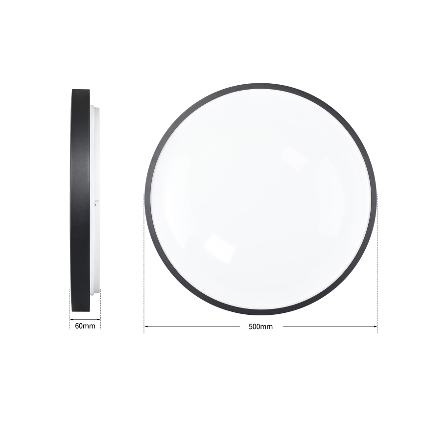 Brilagi - LED stropno svjetlo s prigušivanjem GLASS POOL DOUBLE LED/60W/230V 3000-6000K 50 cm crne boje + daljinski upravljač