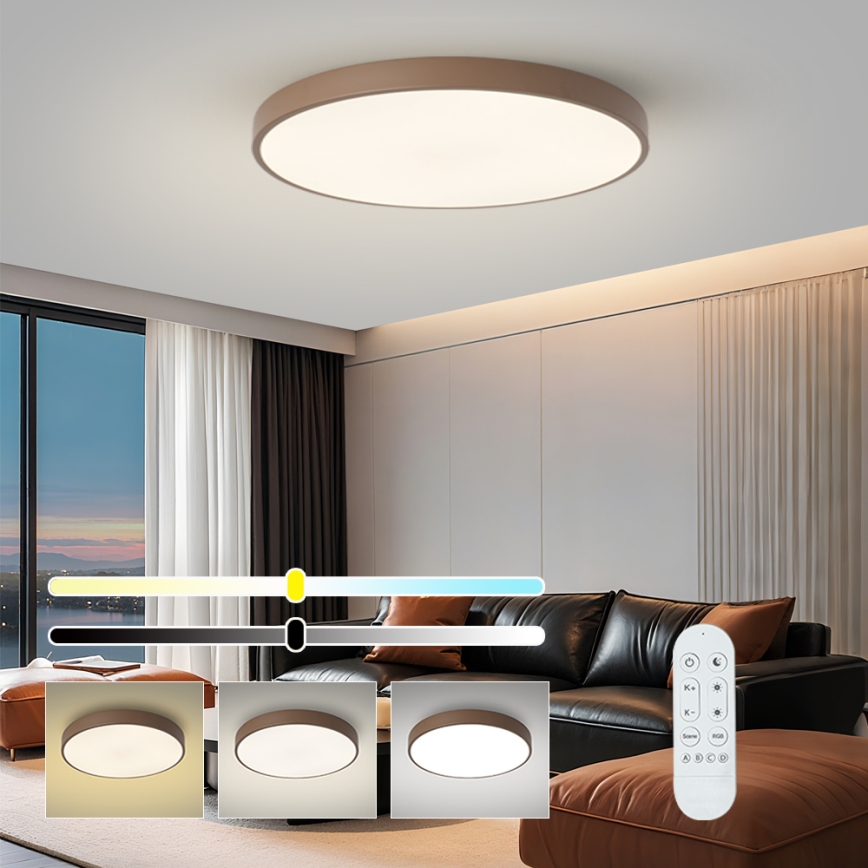 Brilagi - LED svjetiljka s prigušivanjem POOL SMART LED/100W/230V promjer 80 cm 3000-6000K Wi-Fi Tuya + daljinski upravljač smeđa