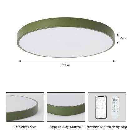 Brilagi - LED svjetiljka s prigušivanjem POOL SMART LED/100W/230V Ø 80 cm 3000-6000K Wi-Fi Tuya + daljinski upravljač, zelena