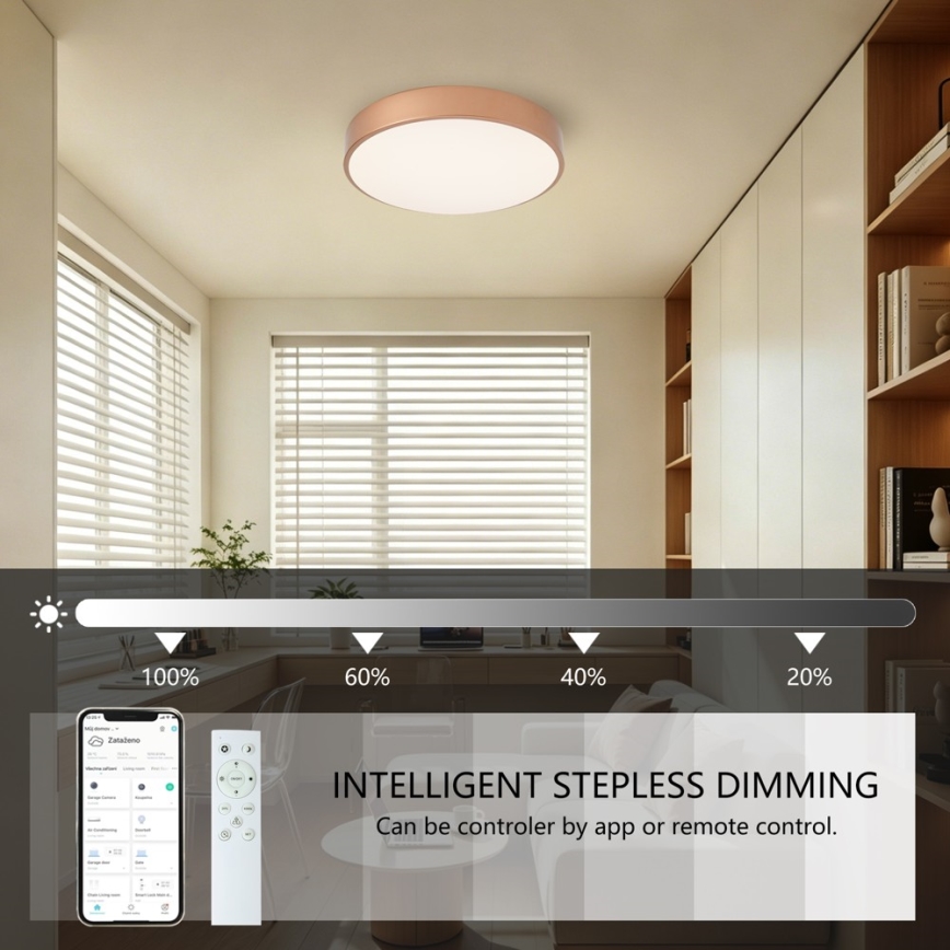 Brilagi - Prigušivo LED stropno svjetlo POOL SMART LED/48W/230V 3000-6000K promjer 40 cm Wi-Fi Tuya brončano + daljinski upravljač