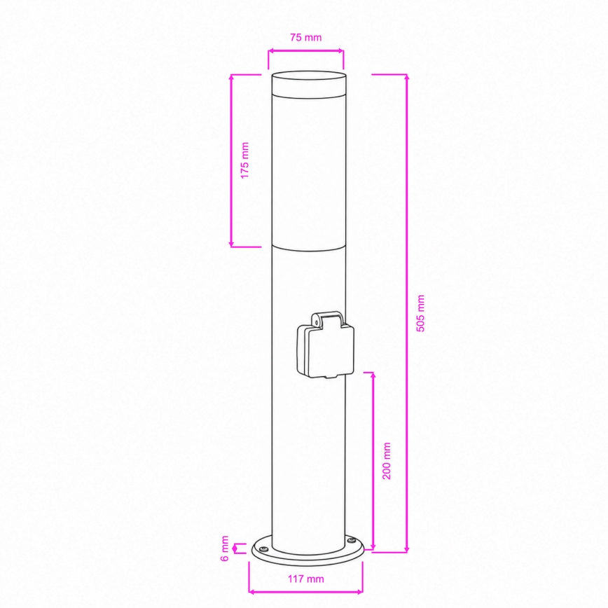 BRILAGI - LED vanjska svjetiljka s mogućnošću prigušivanja i utičnicom ELIA 1xE27/6W/230V 2700-6500K IP44 Wi-Fi 50 cm matirani krom