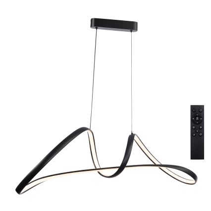 Brilagi - LED luster na sajli s mogućnošću prigušivanja TWISTER LED/60W/230V 3000-6000K crna + daljinsko upravljanje