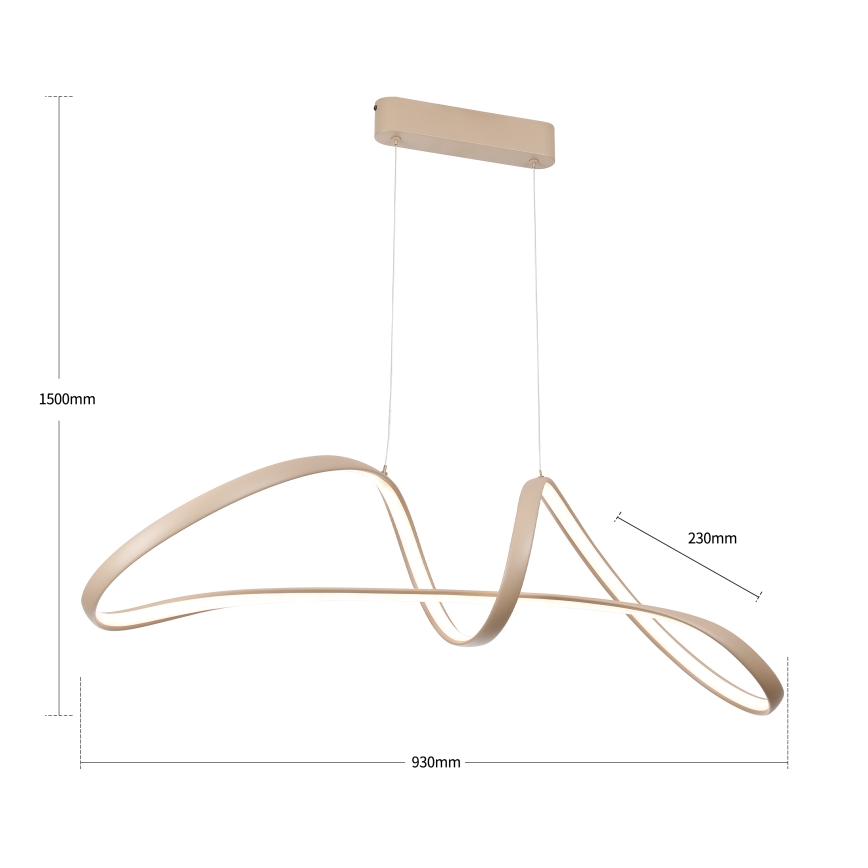 Brilagi - LED luster s podesivom svjetlinom na sajli TWISTER LED/60W/230V 3000-6000K bež + daljinski upravljač