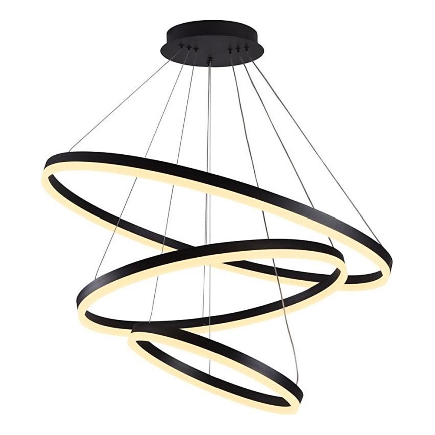 Brilagi - LED Prigušivi luster na sajli CIRCLE LED/125W/230V 3000-6500K crna + daljinski upravljač