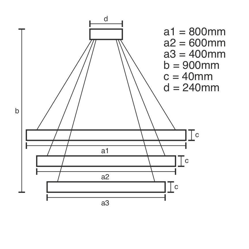 Brilagi - LED luster s prigušivanjem na sajli CIRCLE LED/125W/230V 3000-6500K Ø 80 cm crna + daljinski upravljač