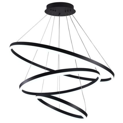 Brilagi - LED Prigušivi luster na sajli CIRCLE LED/125W/230V 3000-6500K crna + daljinski upravljač