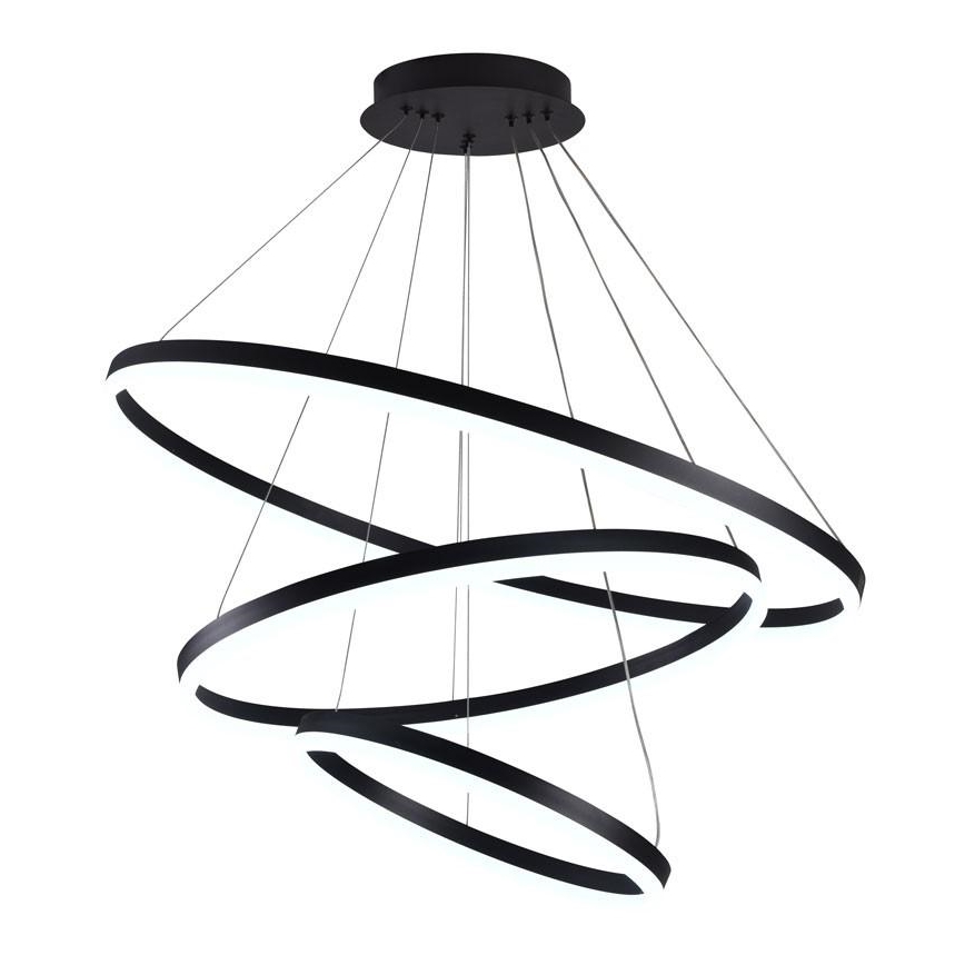 Brilagi - LED Prigušivi luster na sajli CIRCLE LED/125W/230V 3000-6500K crna + daljinski upravljač