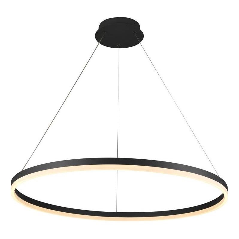 Brilagi - LED Prigušivi luster na sajli CIRCLE LED/55W/230V 3000-6500K crna + daljinski upravljač