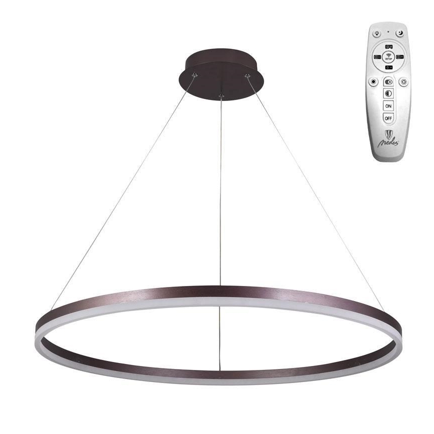 Brilagi - LED Prigušivi luster na sajli CIRCLE LED/55W/230V 3000-6500K smeđa + daljinski upravljač
