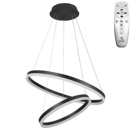 Brilagi - LED Prigušivi luster na sajli CIRCLE LED/70W/230V 3000-6500K crna + daljinski upravljač