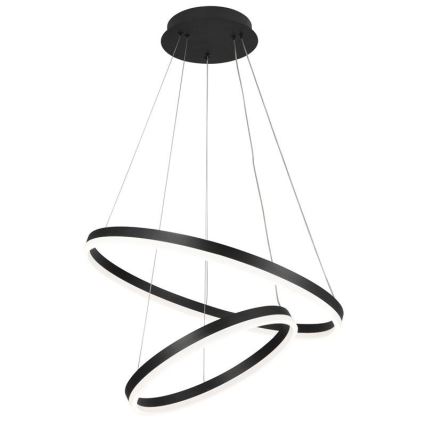 Brilagi - LED Prigušivi luster na sajli CIRCLE LED/70W/230V 3000-6500K crna + daljinski upravljač