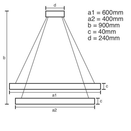 Brilagi - LED Prigušivi luster na sajli CIRCLE LED/70W/230V 3000-6500K crna + daljinski upravljač