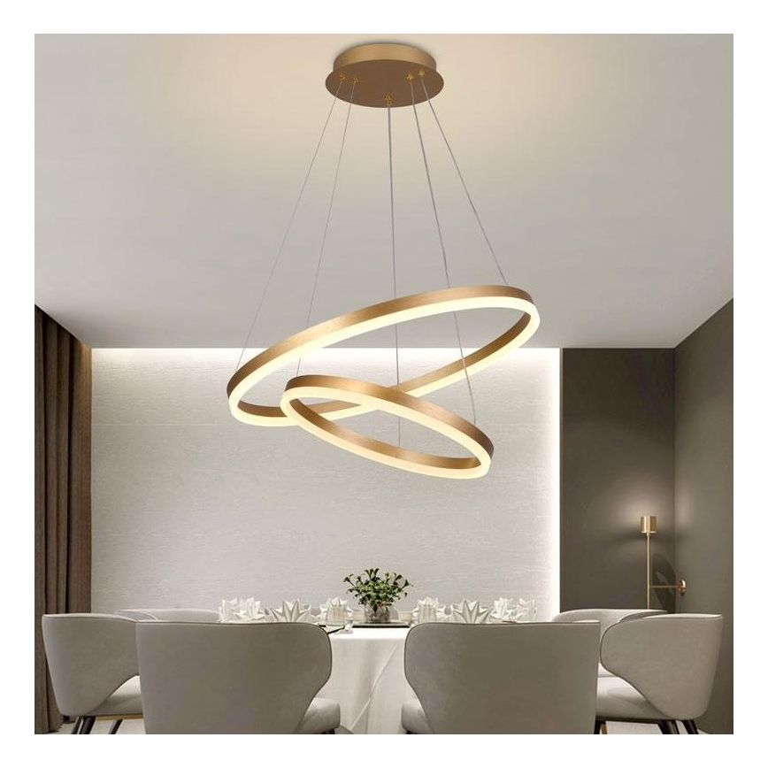 Brilagi - LED Prigušivi luster na sajli CIRCLE LED/70W/230V 3000-6500K zlatna + daljinski upravljač
