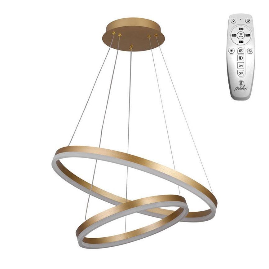 Brilagi - LED Prigušivi luster na sajli CIRCLE LED/70W/230V 3000-6500K zlatna + daljinski upravljač