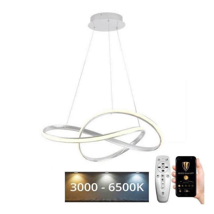 Brilagi - LED Prigušivi luster na sajli COSMOWAVE LED/70W/230V 3000-6500K bijela + daljinski upravljač