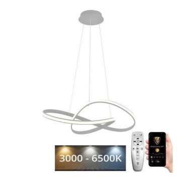 Brilagi - LED Prigušivi luster na sajli COSMOWAVE LED/70W/230V 3000-6500K srebrna + daljinski upravljač