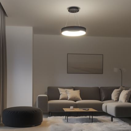 Brilagi - LED luster na sajli s mogućnošću prigušivanja FALCON LED/80W/230V 3000-6500K Ø 60 cm crna + daljinski upravljač
