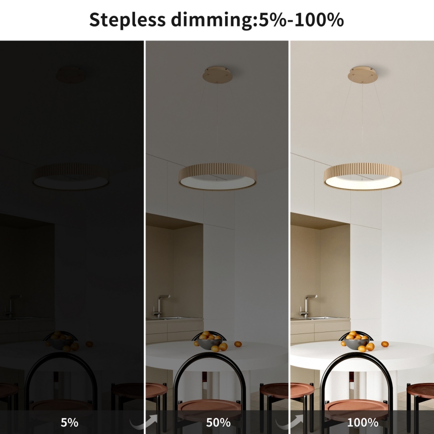 Brilagi - LED luster s mogućnošću prigušivanja na lanku FALCON MODERN LED/30W/230V 3000-6500K 40 cm bež + daljinski upravljač