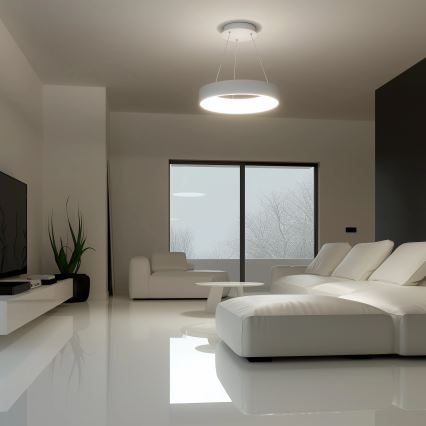 Brilagi - LED luster s mogućnošću prigušivanja na sajli FALCON LED/40W/230V 3000-6500K pr. 45 cm bijela + daljinski upravljač