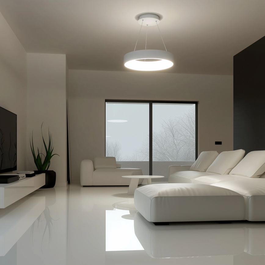 Brilagi - LED luster s mogućnošću prigušivanja na sajli FALCON LED/40W/230V 3000-6500K pr. 45 cm bijela + daljinski upravljač