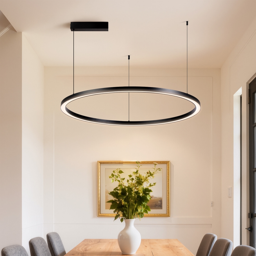 Brilagi - LED viseći luster na sajli PORTOFINO sa mogućnošću prigušivanja LED/60W/230V 3000-6000K Ø 80 cm crna + daljinski upravljač