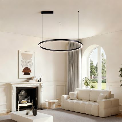 Brilagi - LED viseći luster na sajli PORTOFINO sa mogućnošću prigušivanja LED/60W/230V 3000-6000K Ø 80 cm crna + daljinski upravljač