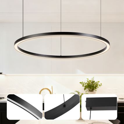Brilagi - LED viseći luster na sajli PORTOFINO sa mogućnošću prigušivanja LED/60W/230V 3000-6000K Ø 80 cm crna + daljinski upravljač