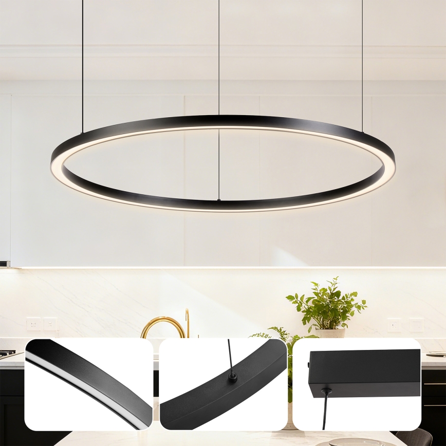Brilagi - LED viseći luster na sajli PORTOFINO sa mogućnošću prigušivanja LED/60W/230V 3000-6000K Ø 80 cm crna + daljinski upravljač