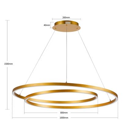 BRILAGI - Prigušivi LED luster na sajli TWISTER LED/105W/230V 3000–6000K promjer 100 cm zlatna + daljinski upravljač